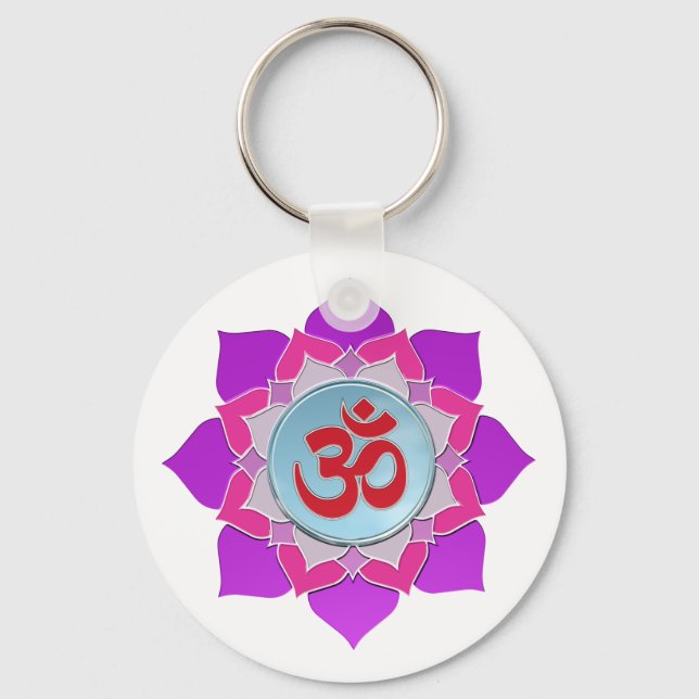 Pink lotus keychain (Front)