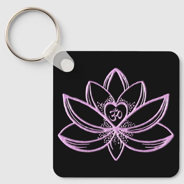 Pink Lotus  Keychain (Front)