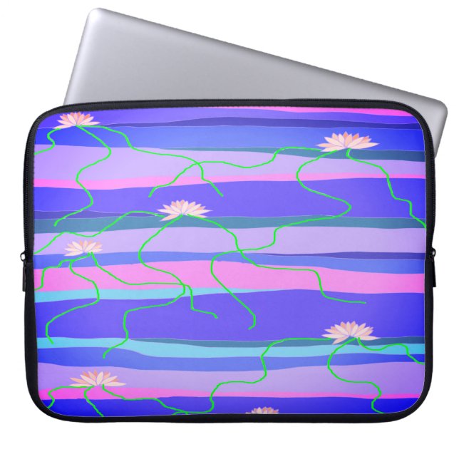 Pink Lotus Laptop Sleeve (Front)