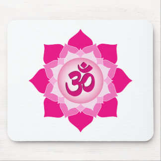 Pink lotus mouse pad