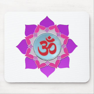 Pink lotus mouse pad