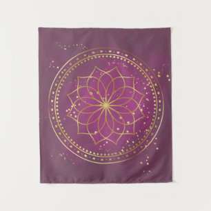 Pink Lotus Ornate flourish floral Tapestry