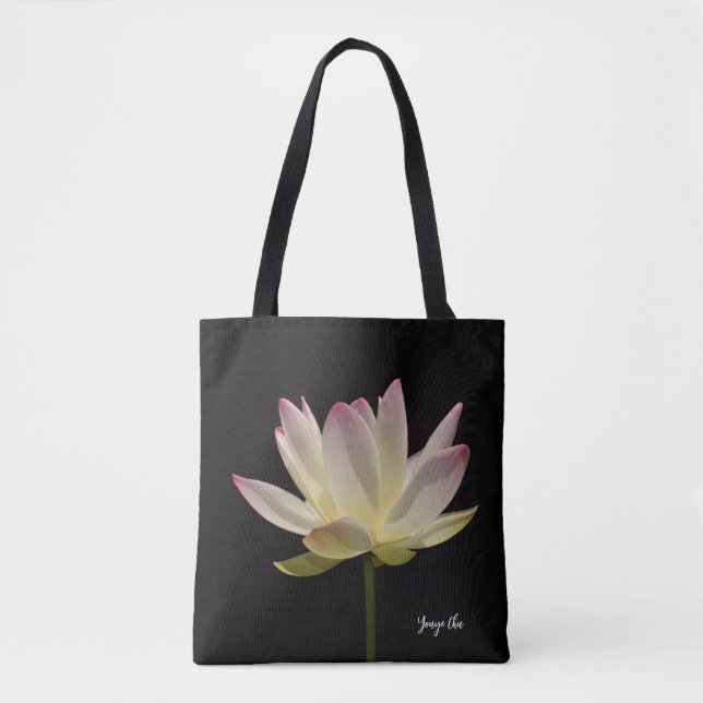 Pink Lotus Shoulder Tote Bag (Front)