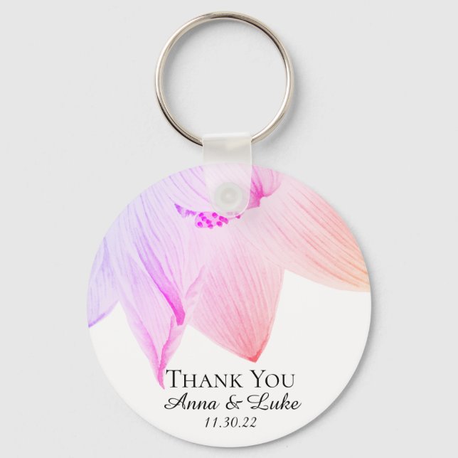 *~* Pink Lotus Spiritual Wedding SWAG Branding Spa Keychain (Front)