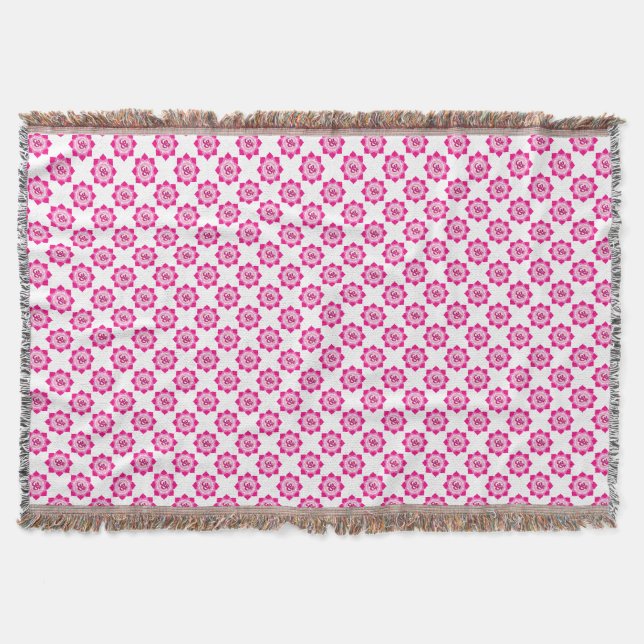Pink lotus throw blanket (Front)