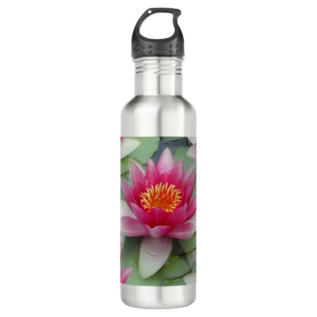 Pink Lotus Water Lily 710 Ml Water Bottle (Front)
