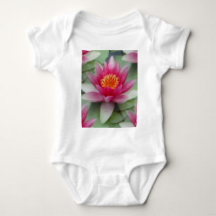 Pink Lotus Water Lily Baby Bodysuit