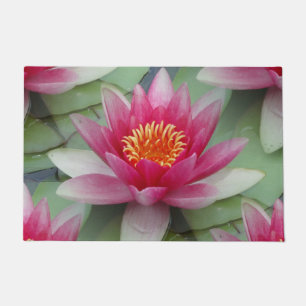 Pink Lotus Water Lily Doormat