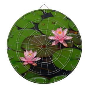 Pink lotus water lily flower garden, dartboard