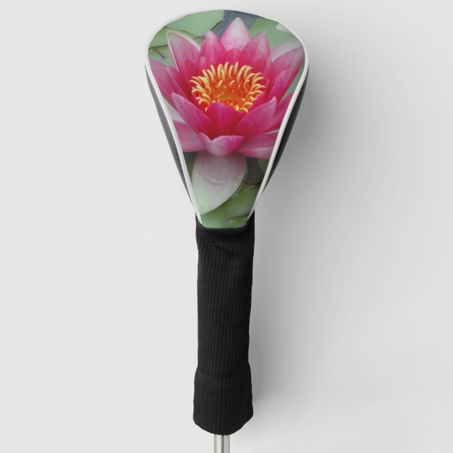 Pink Lotus Water Lily Golf Head Cover (Front)
