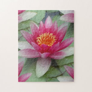 Pink Lotus Water Lily Jigsaw Puzzle