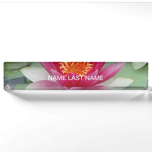Pink Lotus Water Lily Nameplate (Front)