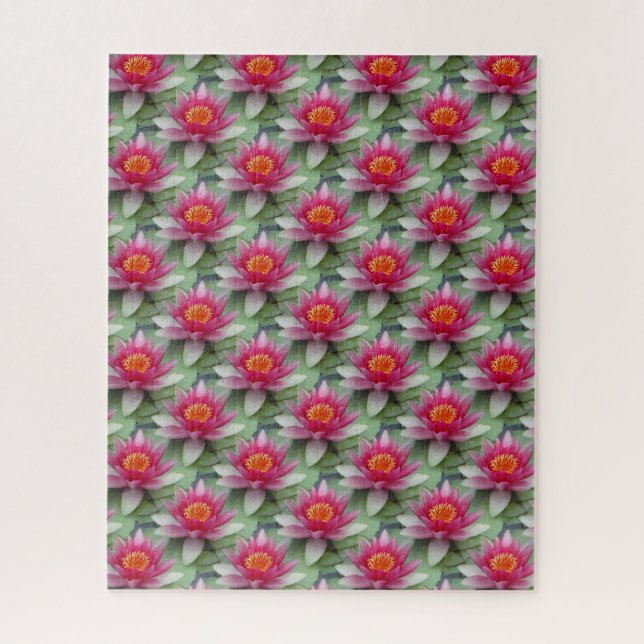 Pink Lotus Water Lily Puzzle (Vertical)