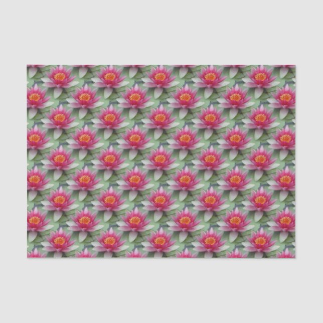 Pink Lotus Water Lily Tissue Paper (Front)