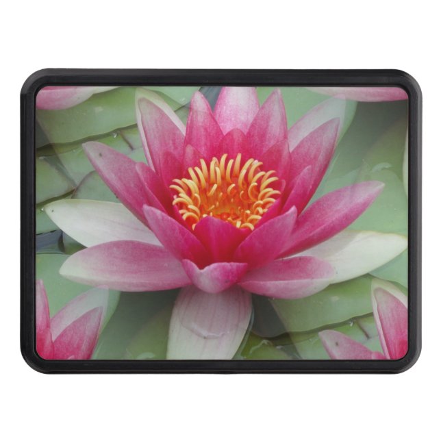 Pink Lotus Water Lily Trailer Hitch Cover (Front)