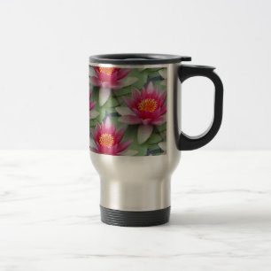 Pink Lotus Water Lily Travel Mug