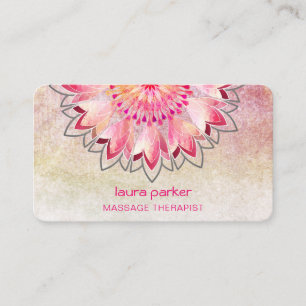 Pink Lotus Yoga Therapist Spa Holistic Health Business Card