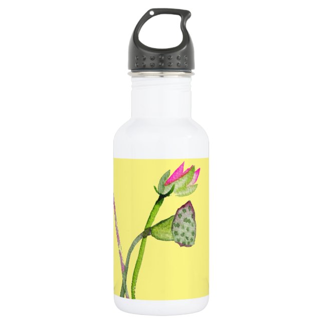 Pink Lotus Zen flower Buddhist Art 532 Ml Water Bottle (Front)
