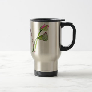 Pink Lotus Zen flower Buddhist Art Travel Mug