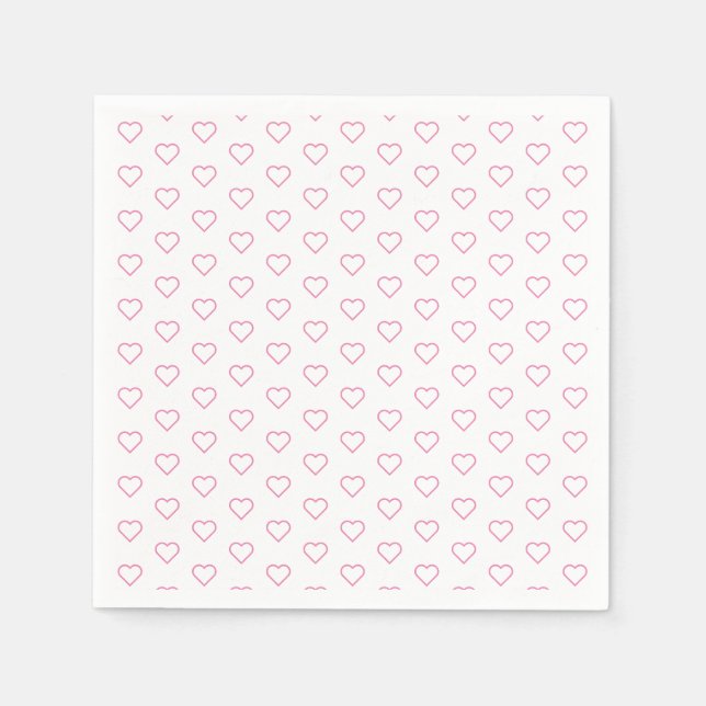 Pink Love - Add your favourite colours - Hearts Napkin (Front)