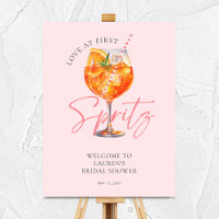 Pink Love At First Spritz Bridal Shower Welcome
