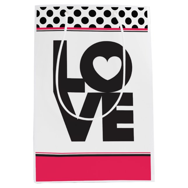 Pink Love Black Dots Gift Bag (Front)