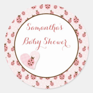 Pink Love Bug, Baby Girl Classic Round Sticker