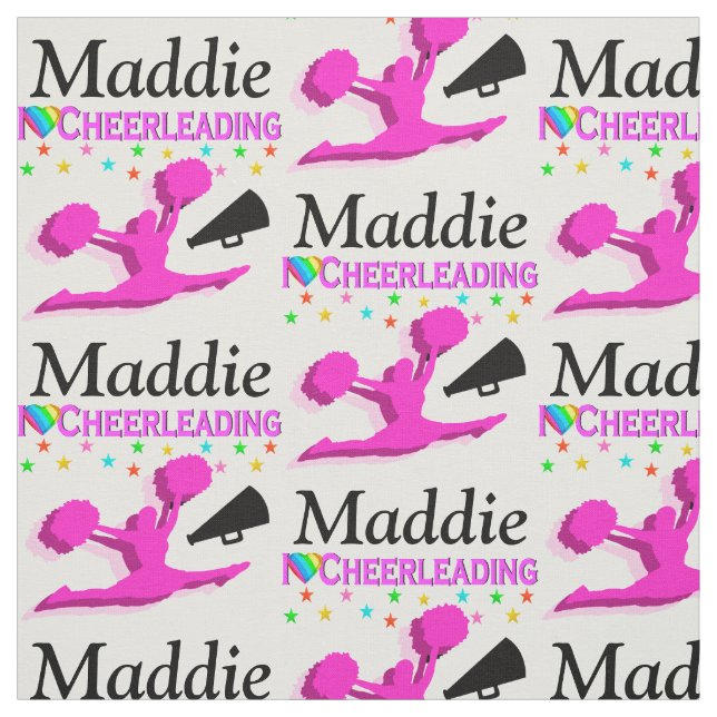 PINK LOVE CHEERLEADING PERSONALIZED FABRIC (Swatch)