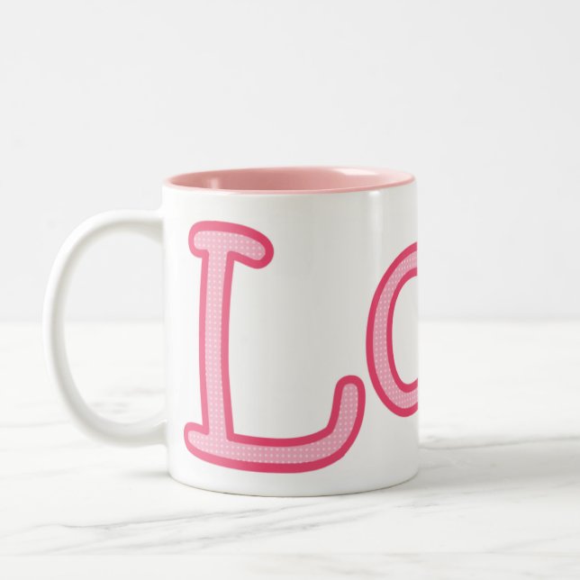 Pink Love Coffee Mug (Left)