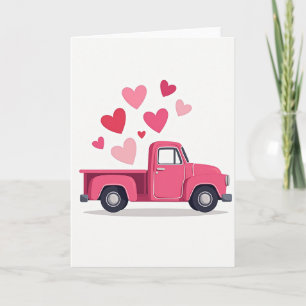 Pink Love Delivery Truck Card