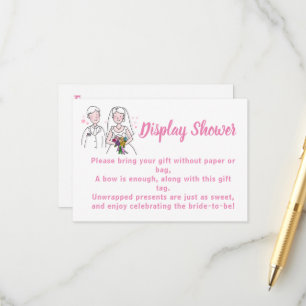Pink Love Display Bridal Wedding Shower Enclosure Card