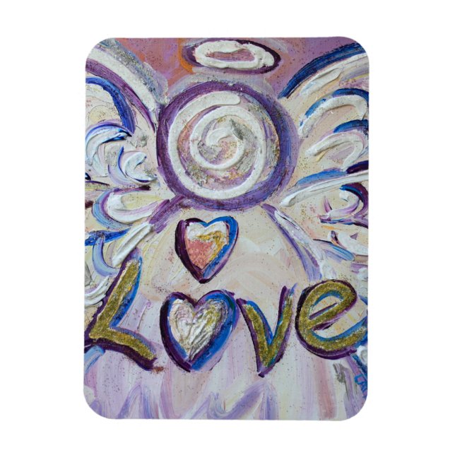 Pink Love Guardian Angel Word Magnet (Vertical)