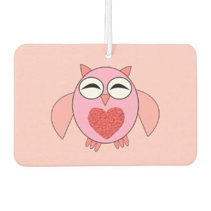 Pink Love Heart Owl Air Freshener