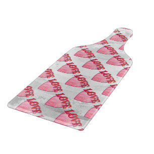 Pink Love Heart Pattern Cutting Board