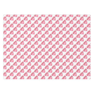 Pink Love Heart Pattern Tablecloth