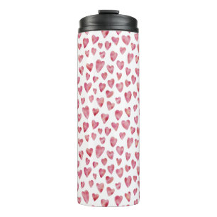 Pink Love Heart pattern Thermal Tumbler