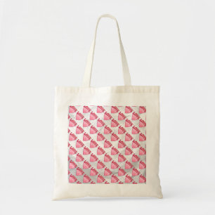 Pink Love Heart Pattern Tote Bag
