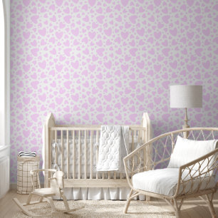 Pink Love Hearts   Cute Baby Nursery And Playroom Wallpaper