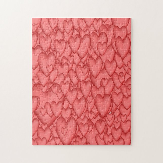 Pink Love Hearts Decorative Jigsaw Puzzle (Vertical)