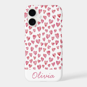 Pink Love Hearts pattern personalized name