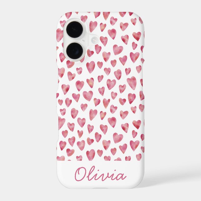 Pink Love Hearts pattern personalized name (Back)