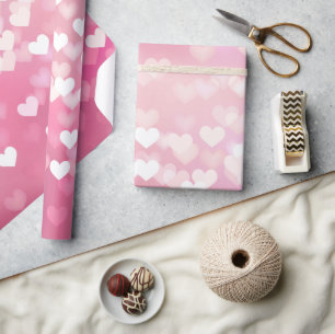 Pink Love Hearts Wrapping Paper