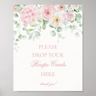 Pink Love in Bloom Floral Hydrangea Share a Recipe Poster