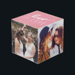 Pink Love is Love Gold Confetti - Wedding Photos Cube<br><div class="desc">Photo cube with room for four of your wedding photos,  with love is love written on a pink background decorated with faux gold confetti.</div>