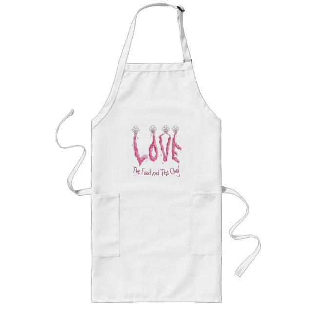 Pink Love Long Apron (Front)