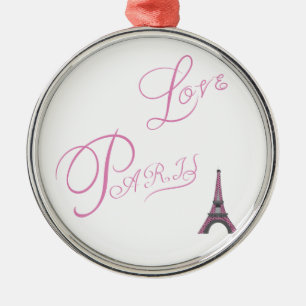 Pink-Love-Paris-Eiffel-Tower-Unique Metal Ornament