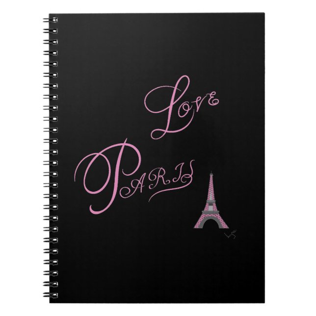 Pink-Love-Paris-Eiffel-Tower-Unique Notebook (Front)