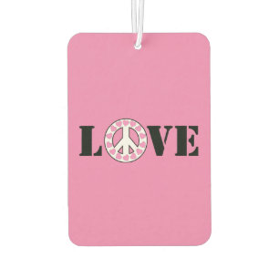 Pink Love Peace Hearts  Air Freshener