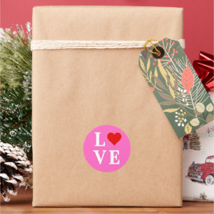 Pink Love Romantic Elegant  Classic Round Sticker