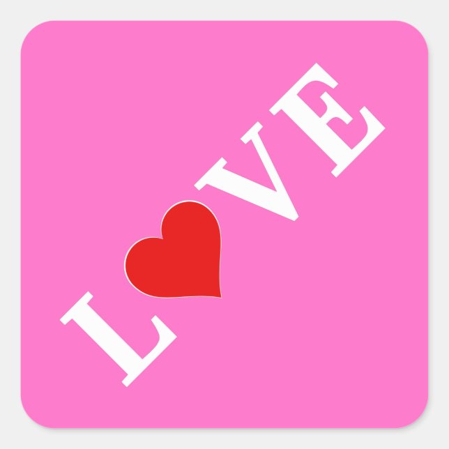 Pink Love Romantic Elegant  Square Sticker (Front)